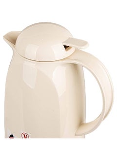 Valk Double Wall Glass Anti-Leakage Wide Mouth Vacuum Flask with Push Cover Cream 1 L 04-503  - Image 4