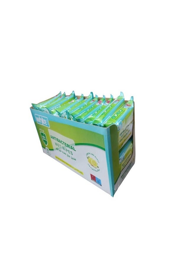 White مناديل مبللة صغيرة مضادة للبكتيريا 24 جيبًا - Image 2