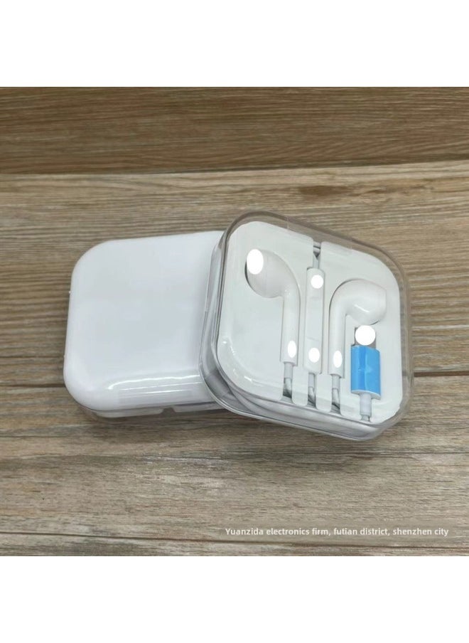 Generic - Suitable For Apple 7/12 In-ear Wired Headset IPhone13/14 Bluetooth Wire-controlled Call Headset Flat Head-Color:Composite Film With Cardboard - Image 1