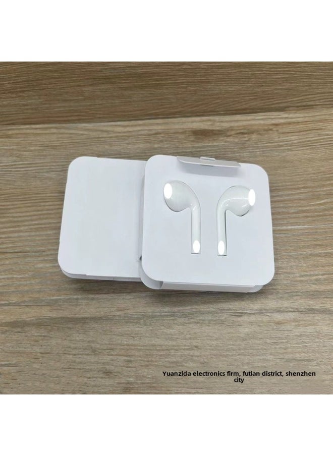 Generic - Suitable For Apple 7/12 In-ear Wired Headset IPhone13/14 Bluetooth Wire-controlled Call Headset Flat Head-Color:Composite Film With Cardboard - Image 1