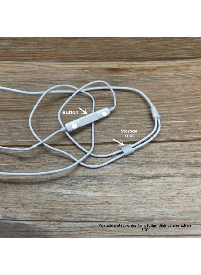 Generic - Suitable For Apple 7/12 In-ear Wired Headset IPhone13/14 Bluetooth Wire-controlled Call Headset Flat Head-Color:Composite Film With Cardboard - Image 1