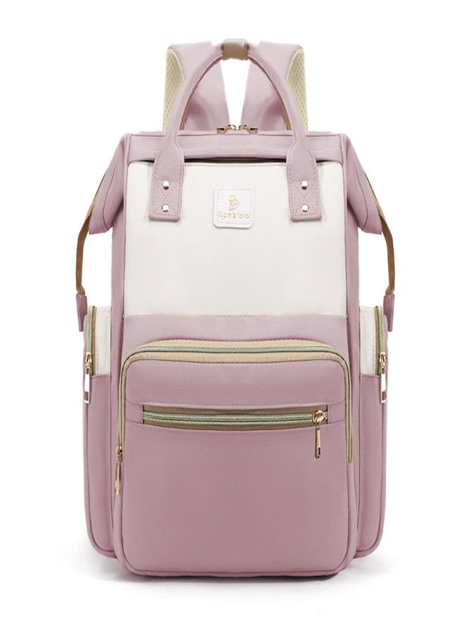 Winnies Diaper Bag Backpack for Moms – Multi-Functional Maternity Nappy Bag with Insulated Bottle Holders, Wide-Open Main Compartment & Multiple Pockets (Pink) - Image 1