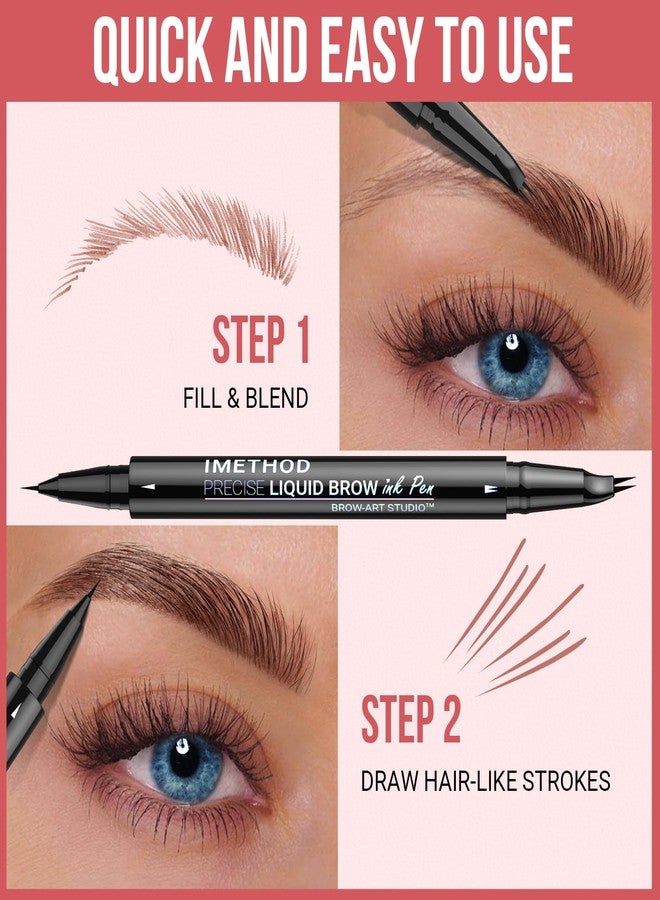 iMethod Curved Eyebrow Pen - Eyebrow Pencil, Brow Pencil 2-in-1 Dual-Ended Microblading Eyebrow Pen with Micro-Fork-Tip & Precise Brush-Tip Create Natural Hair-Like Brows, Last All-Day, Reddish Brown - Image 5