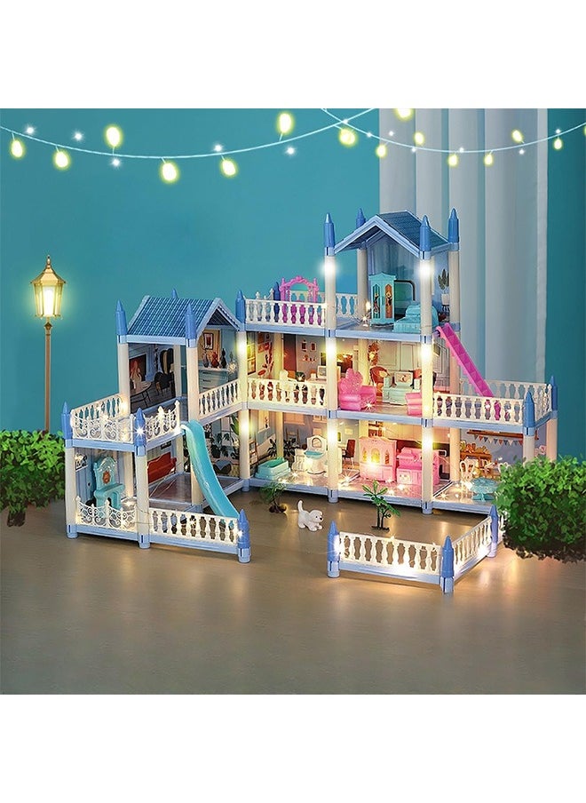 Doll House,Dream House for Girls-3 Story 9 Rooms Dollhouse,Toddler Playhouse DIY Building Kids Gift for for 3-10 Year Old Girls