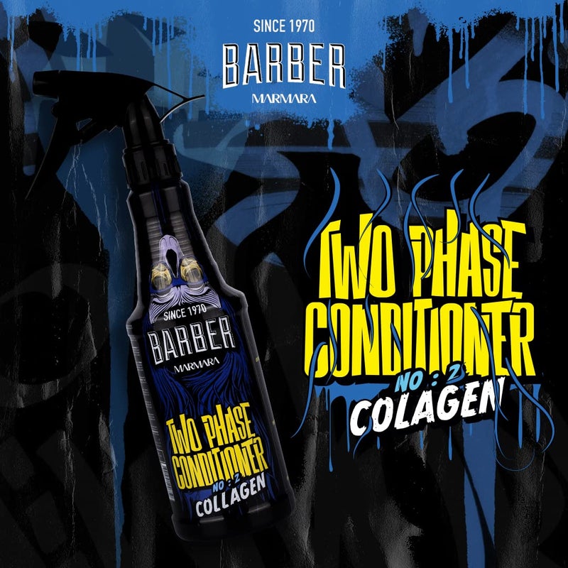 Barber Marmara Leave-in Conditioner No.2 Collagen 500 ml Men's Hair Care Treatment for Damaged Hair, Detangling Spray, Heat Protection, Nourishing, Shine, Smoothening, Split Ends - Image 2