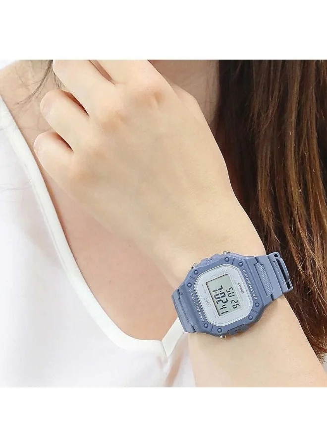 كاسيو Men's Resin Digital Watch W-218HC-2AVDF - 43.2 mm