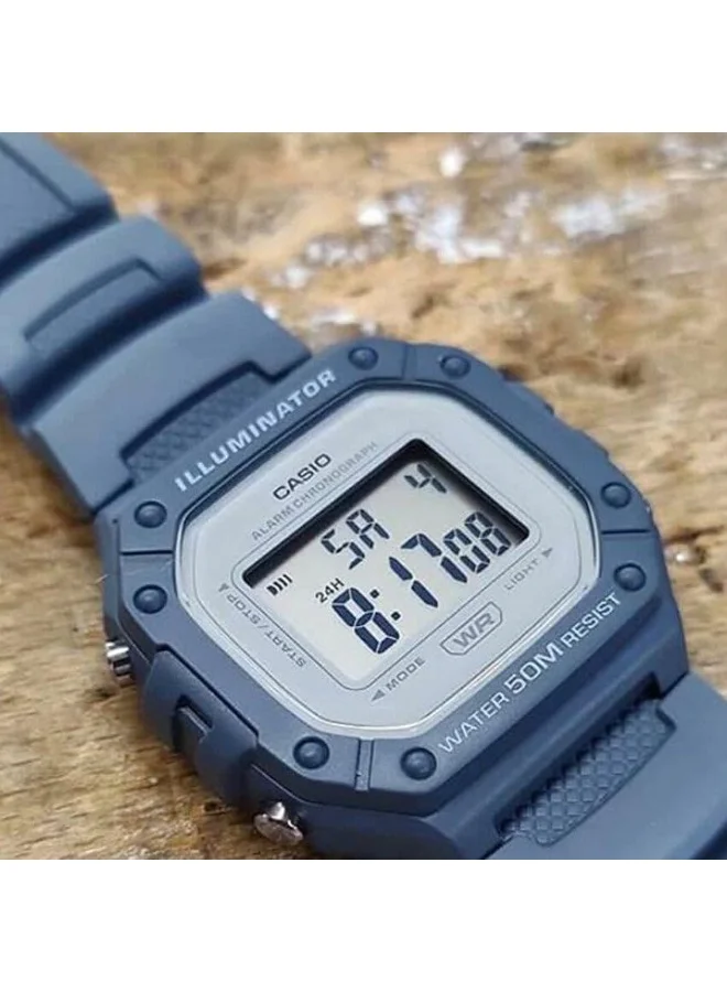 CASIO Men's Resin Digital Watch W-218HC-2AVDF - 43.2 mm