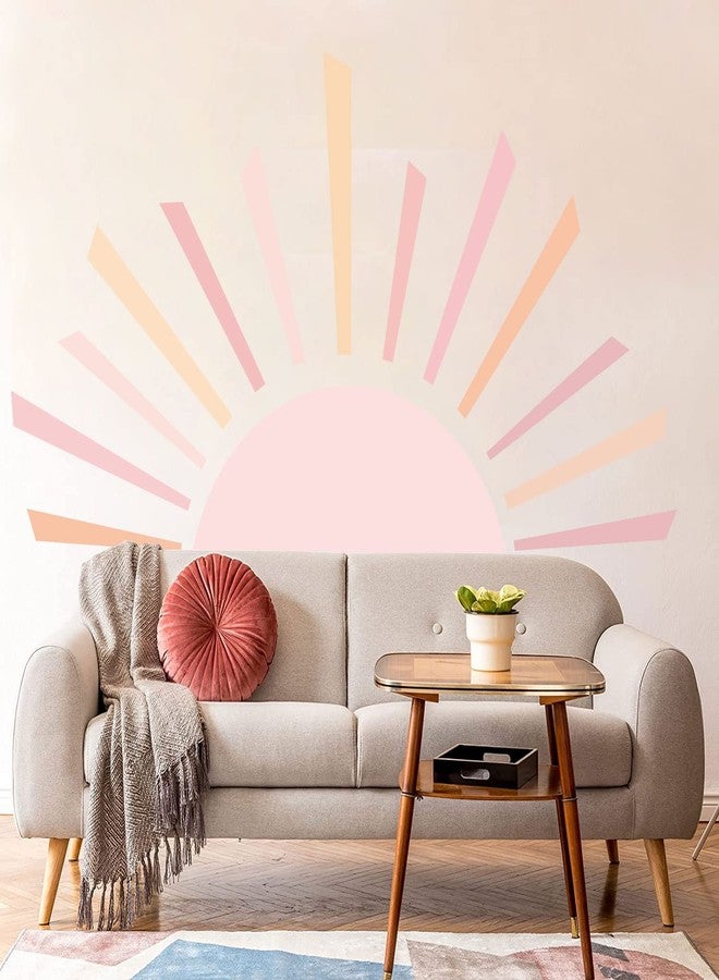 Supzone Boho Half Sun Wall Decals - Large Sunrise Stickers, Modern Arch DIY Vinyl Art for Bedroom, Living Room, Office Decor - Home Decoration - Image 4
