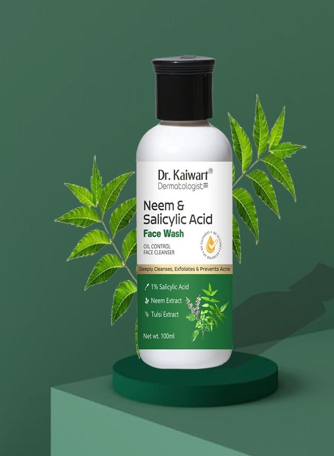 Dr. Kaiwart غسول الوجه دكتور كايوارت بحمض الساليسيليك بنسبة 1% لعلاج حب الشباب مع حمض الساليسيليك والنيم (100 مل) - Image 1