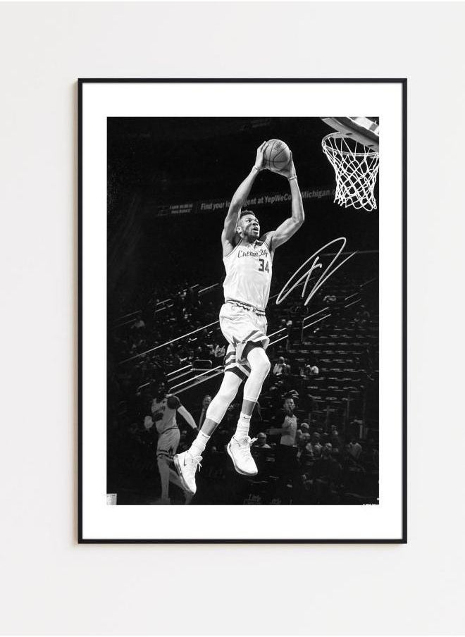 Generic - Yannis Adetokunbo Poster, Greek Freak, Black and White Wall Art,Vintage Wall Art, Photograph Prints, Basketball Gift, NBA Fans - Image 1
