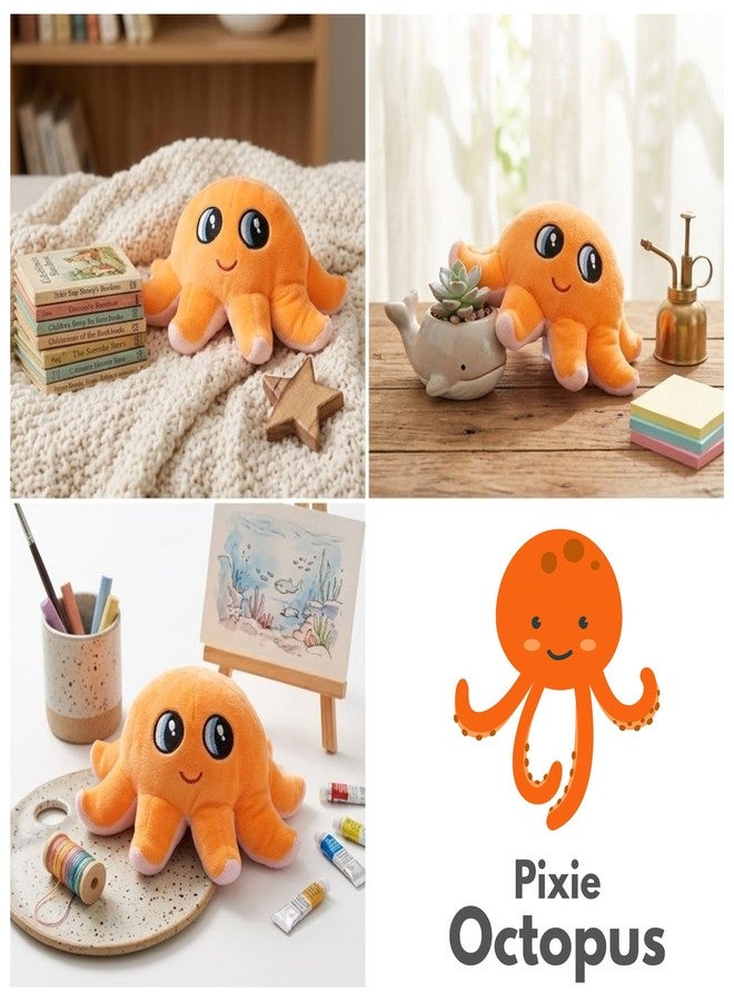 Mable Pixie Octopus Soft Toy | Cute Smiling Sea Animal Plush for Kids, Toddlers, Boys & Girls | Huggable Stuffed Animal Toy Ideal for Birthday Gifts for Girls (18cm, Orange) - Image 5
