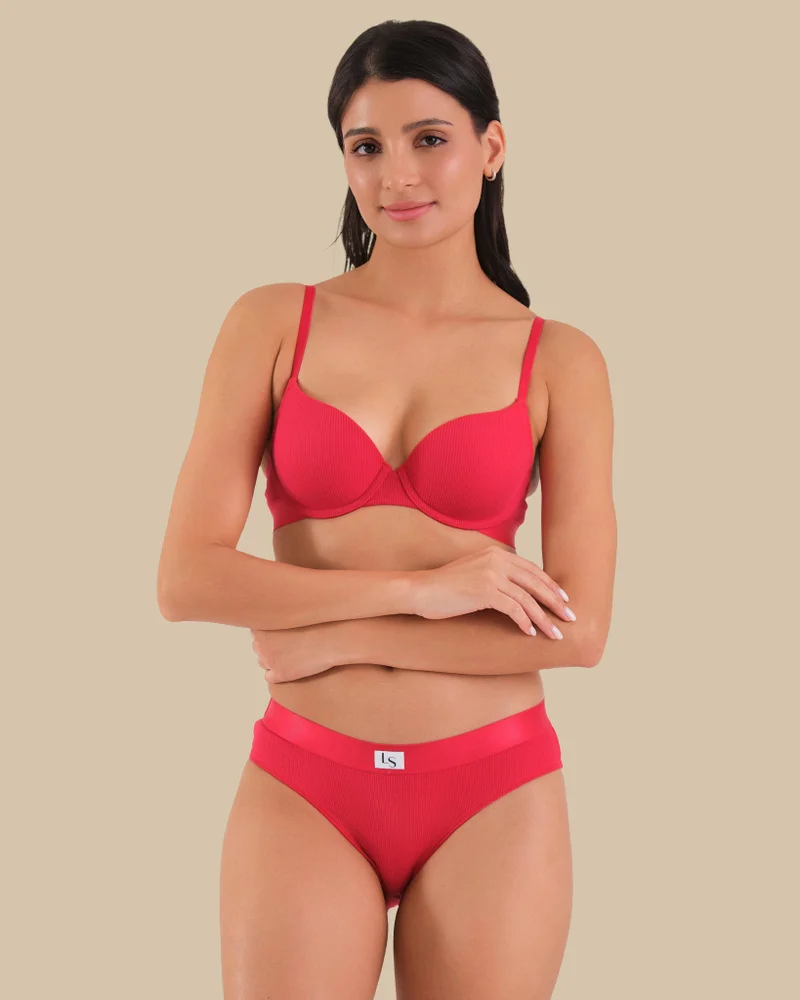 لا سينزا حمالة صدر La Senza حمراء وافل ديمي
