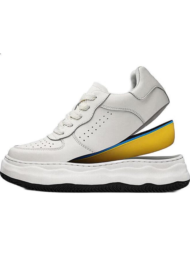 Chint Zhentai 7Cm Height Increasing Shoes Men'S Invisible Height Increasing Air Force Small White Shoes Men'S Cowhide Casual Board Shoes Jz0214 White 41 - Image 3