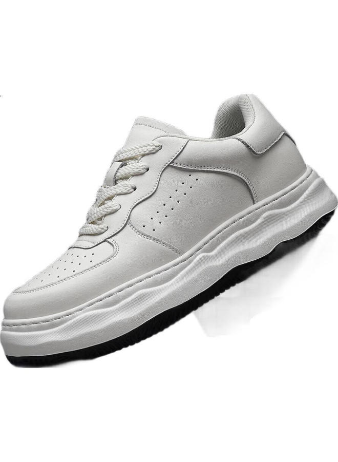 Chint Zhentai 7Cm Height Increasing Shoes Men'S Invisible Height Increasing Air Force Small White Shoes Men'S Cowhide Casual Board Shoes Jz0214 White 41 - Image 2
