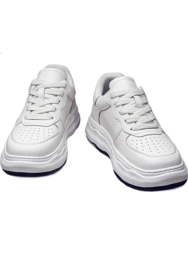 Chint Zhentai 7Cm Height Increasing Shoes Men'S Invisible Height Increasing Air Force Small White Shoes Men'S Cowhide Casual Board Shoes Jz0214 White 41 - Image 1