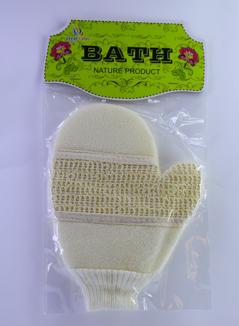 Great Value 1 Piece Of Exfoliating Bath Gloves Beige - Image 1