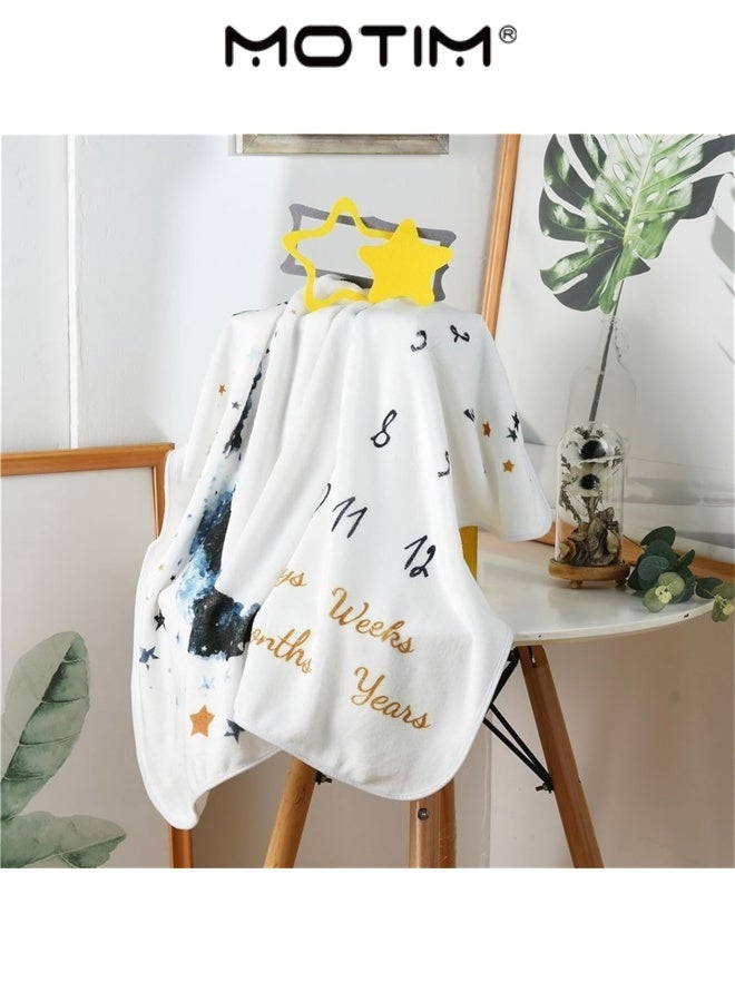 موتيم الطفل الشهري معلما بطانية الطفل صورة بطانية دعامة للأيام والأسابيع والأشهر السنة مثالية لمخطط نمو السنة الأولى للطفل - Image 4