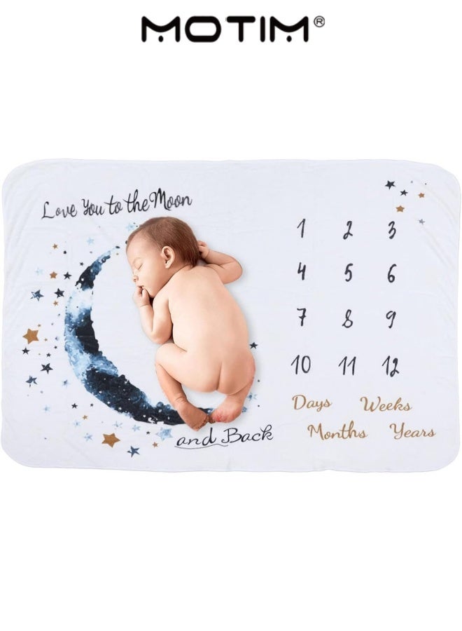 موتيم الطفل الشهري معلما بطانية الطفل صورة بطانية دعامة للأيام والأسابيع والأشهر السنة مثالية لمخطط نمو السنة الأولى للطفل - Image 5