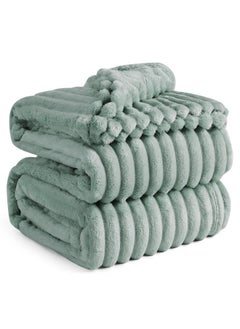 Bedsure Bedsure King Size Blanket for Bed - Super Soft Cozy Blankets for Women, Cute Large Fleece Blanket for Girls, Sage Green, 108x90 Inches  - Image 1