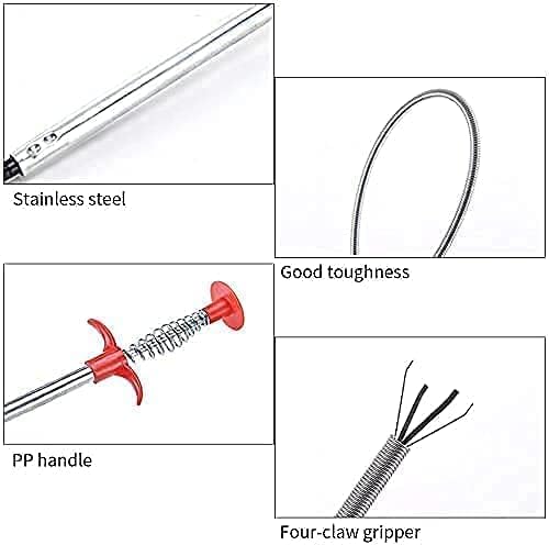 Updesh Drain Pipe Cleaning Spring Stick Hair Catching Drain Pipe Cleaning Claw Wire Sink Cleaning Stick Sewer Sink Tub Dredge Remover Spring Drain Pipe Basin Cleaner Tool pack of 1 - Image 3
