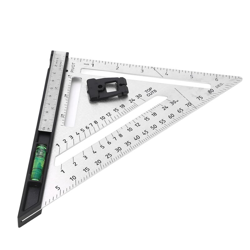 Woodw 7in, Dual Scale Angle Ruler, Carpenter Tool with Bubble, Less Steel and Carbon Steel truction, for nd - Image 4