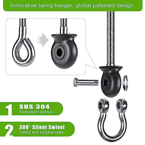 Dolibest Heavy Duty Swing Hangers Stainless Steel 304 Swing Bolts 180 Swing Perfect for Playground Porch Yoga Hammock Chair Punching Bag for Wood and Steel Beams964 4Pack - Image 3