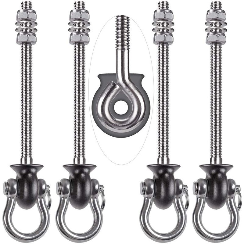 Dolibest Heavy Duty Swing Hangers Stainless Steel 304 Swing Bolts 180 Swing Perfect for Playground Porch Yoga Hammock Chair Punching Bag for Wood and Steel Beams964 4Pack - Image 2