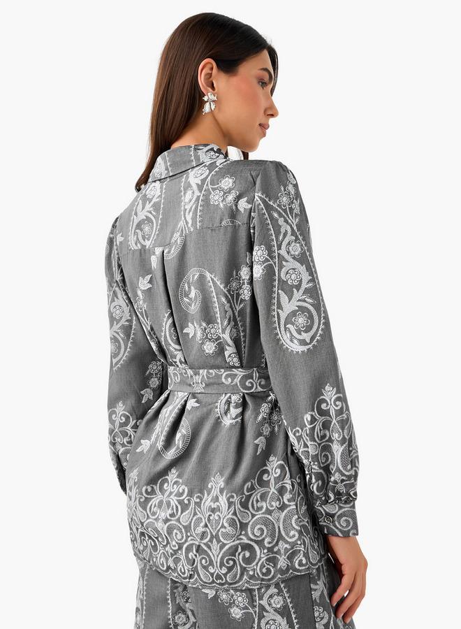 Splash FAV Belted Top with Floral Print - Image 3