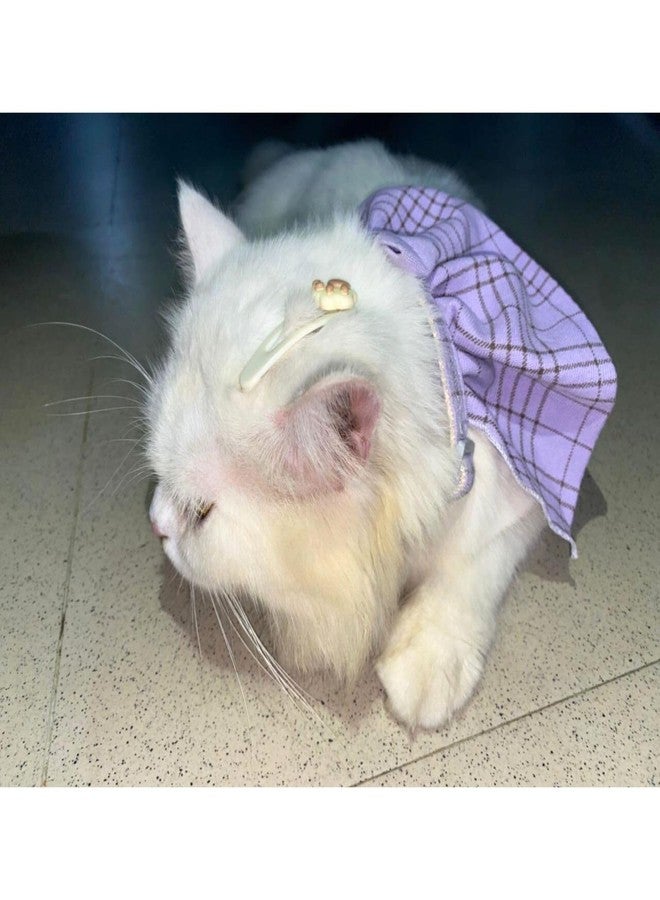 Lulala Stylish Purple Plaid Cat Bow Tie Collar – Adjustable Comfortable Pet Accessory for Cats and Kittens – Trendy and Soft Plaid Design for Fashionable Pet Clothing (Small) - Image 3