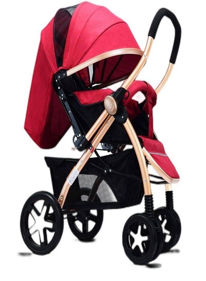 Big Baby Stroller for Kids (Red/Blue/Pink/Gray) - 859H - Image 1