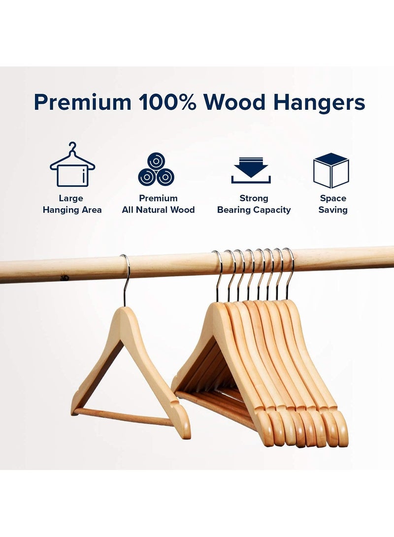 Bukela Wooden Hanger 16 Pack Wooden Suit Hanger Non-Slip Cloth Hangers Wooden Clothes Hanger Smooth Finish Wooden Coat Hanger Premium Wooden Hangers for Clothes Dress Suit (Natural) - Image 5
