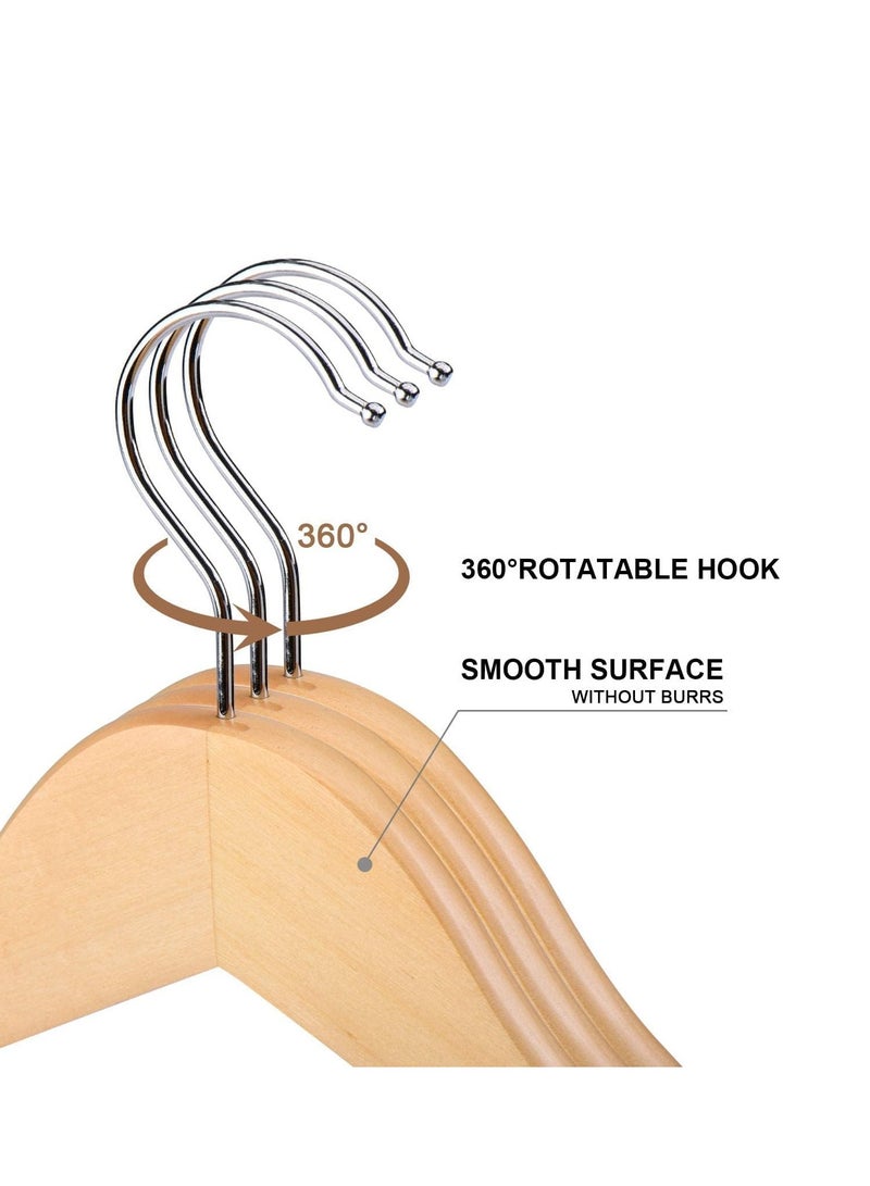 Bukela Wooden Hanger 16 Pack Wooden Suit Hanger Non-Slip Cloth Hangers Wooden Clothes Hanger Smooth Finish Wooden Coat Hanger Premium Wooden Hangers for Clothes Dress Suit (Natural) - Image 2