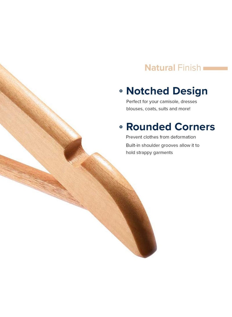 Bukela Wooden Hanger 16 Pack Wooden Suit Hanger Non-Slip Cloth Hangers Wooden Clothes Hanger Smooth Finish Wooden Coat Hanger Premium Wooden Hangers for Clothes Dress Suit (Natural) - Image 3