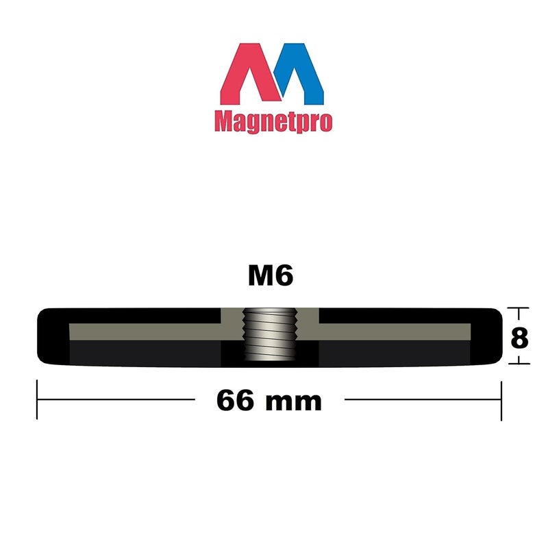Magnetpro Market mainstream color picks 2 Pieces Strong Rubber Coated Mounting Magnets Anti-Scratch, 65 LBS of Adhesive Power, Magnetic Assembly Base for Light Strips and Additional Mirrors The Outdoor Area Daily repeated use trusted quality - Image 2
