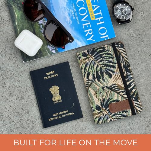 HAMELIN Cotton Unisex Passport Holder Travel Organizer|Passport Case Cover|Document Holder With 1 Passport Slot, 4 Credit Card Slots|Travel Wallet For Men And Women|Travel Essentials - Image 2
