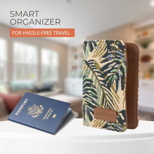 HAMELIN Cotton Unisex Passport Holder Travel Organizer|Passport Case Cover|Document Holder With 1 Passport Slot, 4 Credit Card Slots|Travel Wallet For Men And Women|Travel Essentials - Image 5