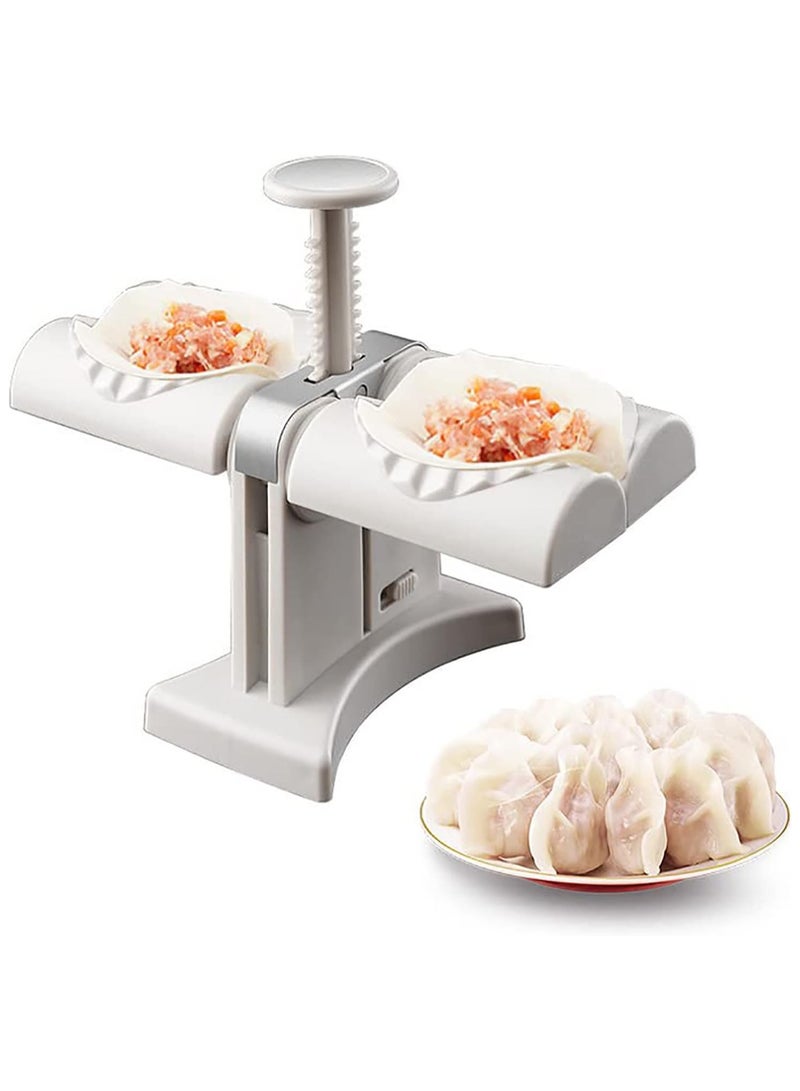 Dumpling Maker,Household Double Head Automatic Maker Mould,Ravioli Press Mold,Make Dumplings Empanadas Quickly,Stainless Steel for Home,Restaurant  - Image 1