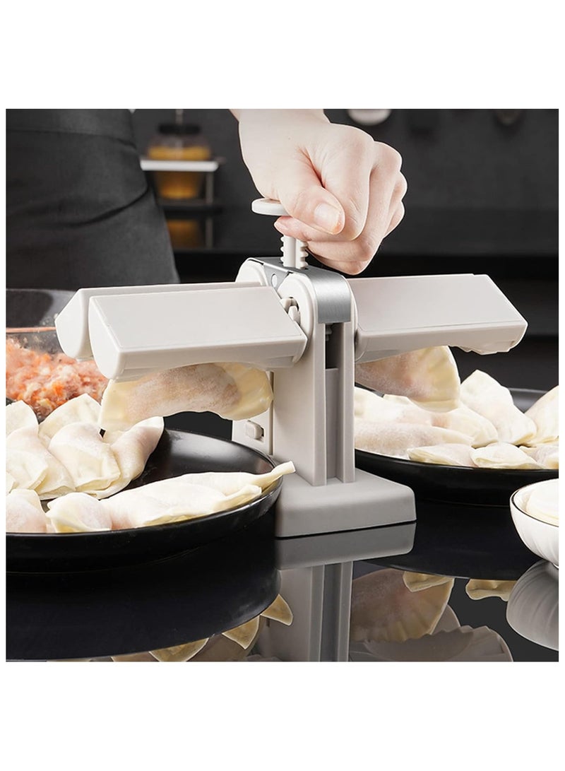 Dumpling Maker,Household Double Head Automatic Maker Mould,Ravioli Press Mold,Make Dumplings Empanadas Quickly,Stainless Steel for Home,Restaurant  - Image 2