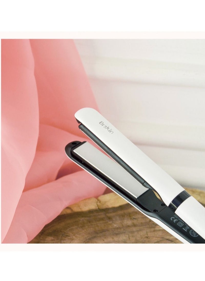 Brskin Ceramic hair straightener elegant design, White/ Black  - Image 2