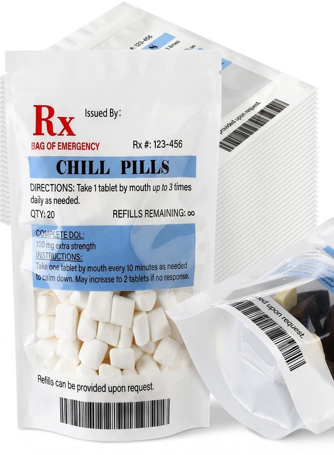 Epakh 50 Pcs CNA Funny Nurse Appreciation Gift Bags Bulk Chill Pills Rx Stand up Goodies Cookie Candy Pouch Funny Treat Bags for Nurse Doctor Medical Pharmacy Technician Party Favors Supplies Decor - Image 1