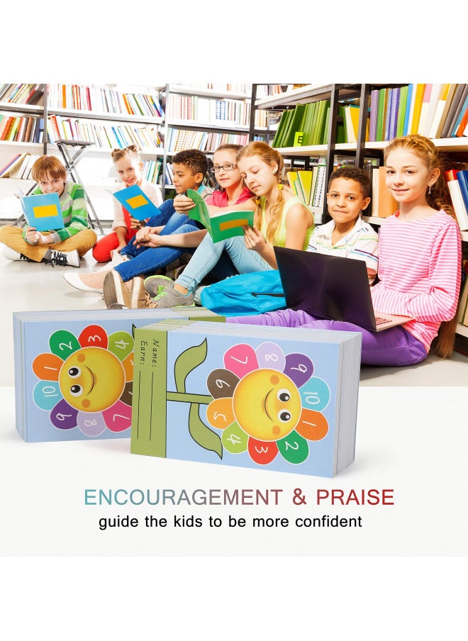 ONEDONE ONEDONE Punch Cards 200 Pack Incentive Reward Cards for Classroom Kindergarten Preschool Home 3.9" x 2.4" Sunflower Reward Punch Card for Teachers Students Kids Behavior Management  - Image 2