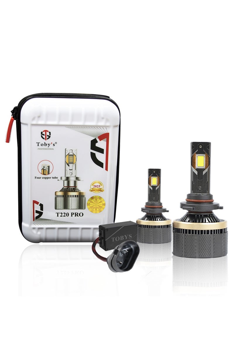 توبيز تجميعة أضواء LED الأمامية الأصلية من توبي T220 برو 9005/9006 بقدرة 440 واط/للزوج – سطوع 44000 لومن، مقاومة للماء، بلون إضاءة ساطع وحرارة لون 6500 كلفن - Image 1