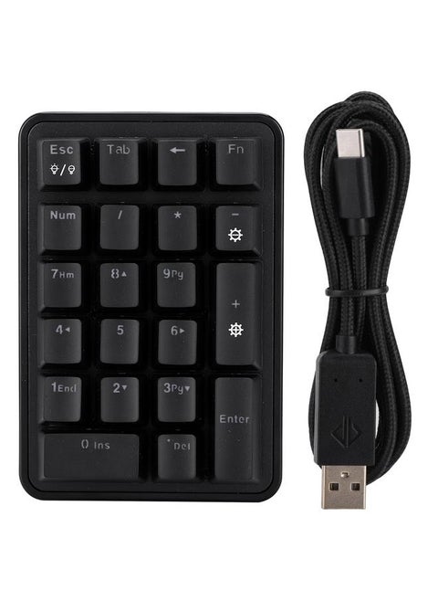 Ajazz AK21 Mini Wired USB Free Switching Digital Numpad Keyboard TypE C Receiver 21-key(Square)