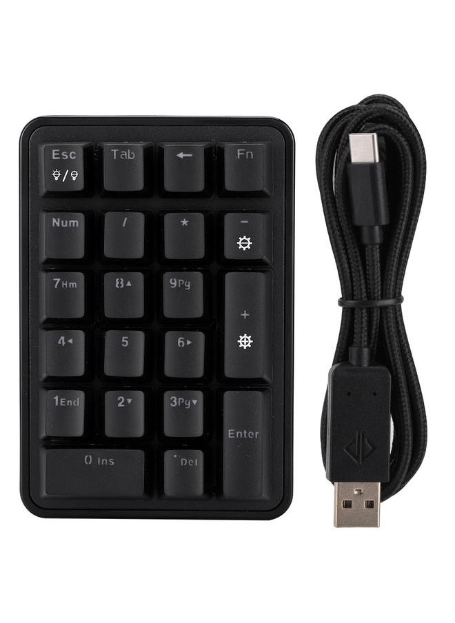 Ajazz AK21 Mini Wired USB Free Switching Digital Numpad Keyboard TypE C Receiver 21-key(Square)