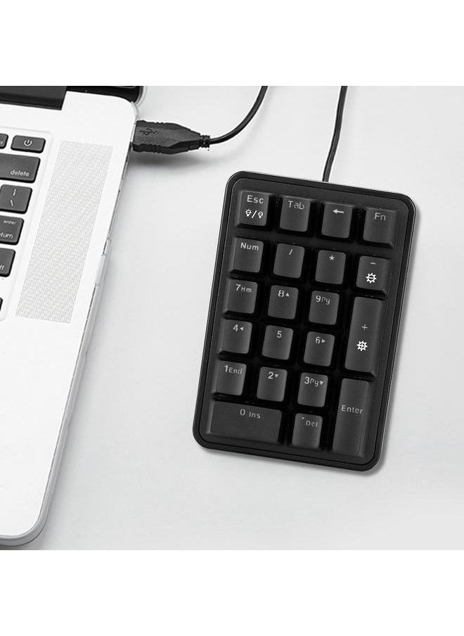 Ajazz AK21 Mini Wired USB Free Switching Digital Numpad Keyboard TypE C Receiver 21-key(Square)