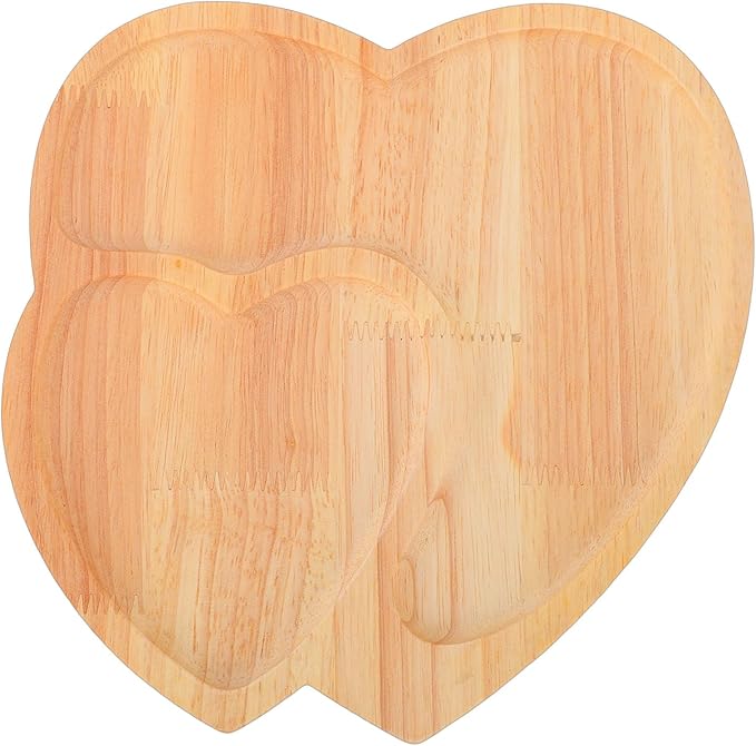 Light Brown Heart Shaped Wooden Charcuterie Board With Raised Edges For Cheese And Meat Serving Tray - Image 1