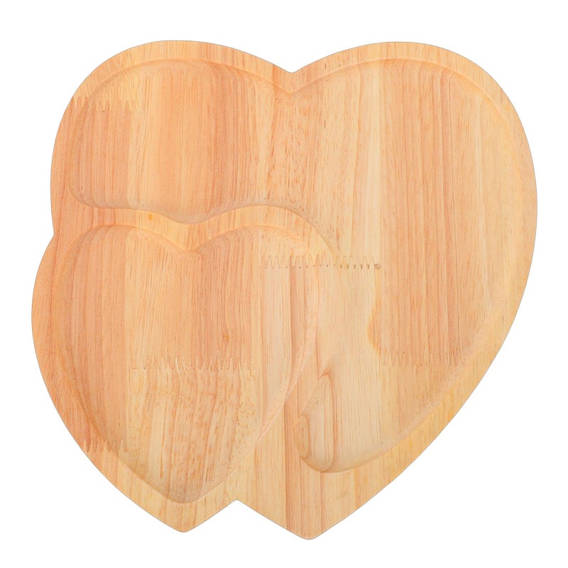 Light Brown Heart Shaped Wooden Charcuterie Board With Raised Edges For Cheese And Meat Serving Tray - Image 2