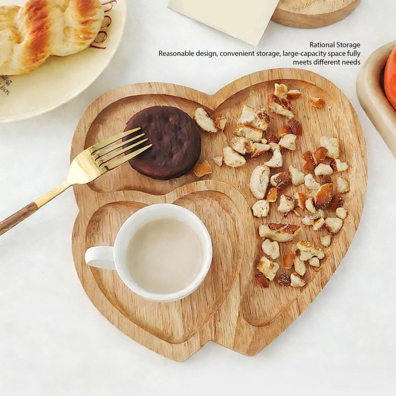 Light Brown Heart Shaped Wooden Charcuterie Board With Raised Edges For Cheese And Meat Serving Tray - Image 4