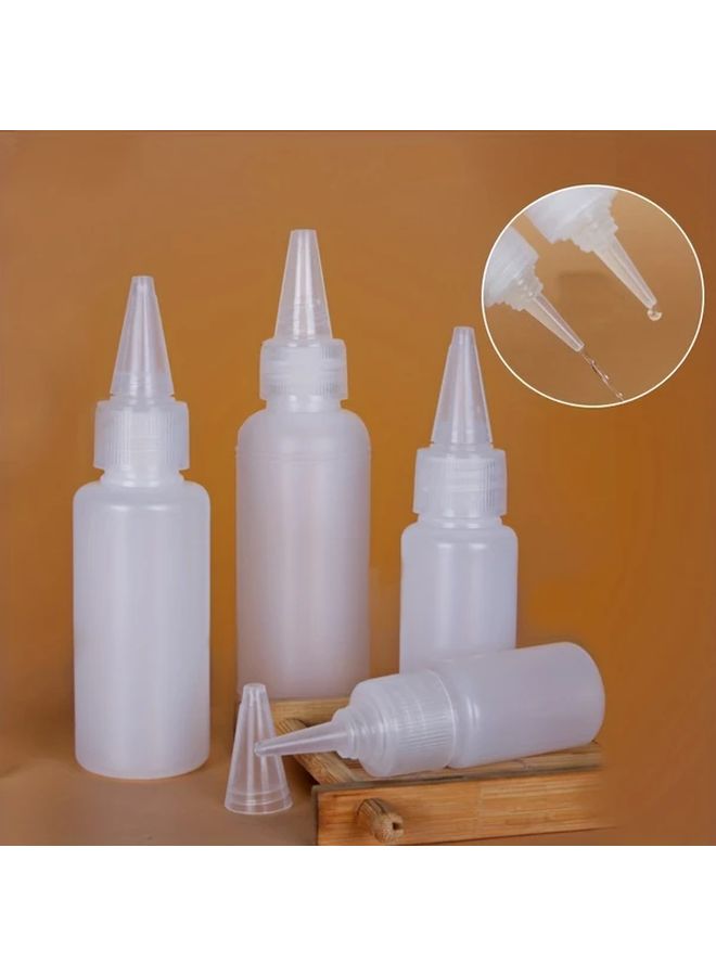 5Pcs 1.01oz Semi Transparent Pointed Nose Bottles PE Pigment Ink Extraction Dispensing Bottles With Soft Body Sealing Oval Shaped For Various Liquid Transfer Scientific Equipment Transparent Design Secure Fitting Cap - Image 5