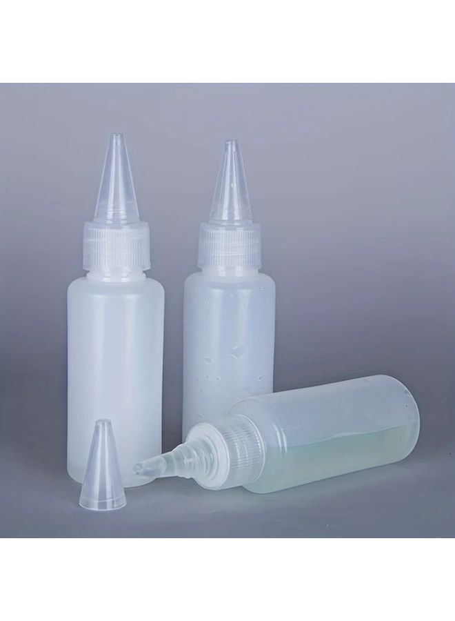 5Pcs 1.01oz Semi Transparent Pointed Nose Bottles PE Pigment Ink Extraction Dispensing Bottles With Soft Body Sealing Oval Shaped For Various Liquid Transfer Scientific Equipment Transparent Design Secure Fitting Cap - Image 3
